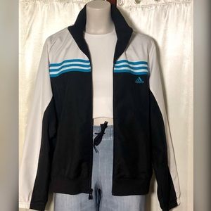 Adidas Nylon zip up jacket w/hidden hood